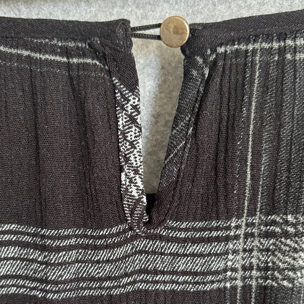 Bobeau Long Sleeve Peasant Plaid Blouse M - Picture 4 of 9
